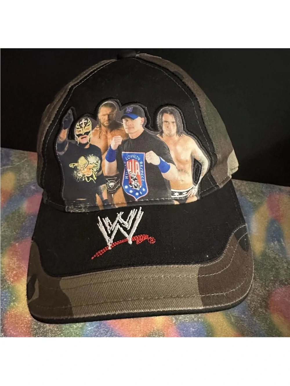 WWE Black & Camo Wrestlers Patch Baseball Cap